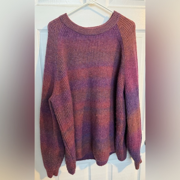 Women's Crewneck Ombre Pullover Sweater 2X - Picture 2 of 9